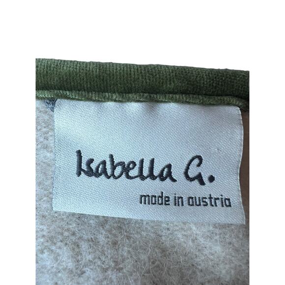 Isabella G Vintage Embroidered Wool Button Up Austrian Floral Cardigan Size XL - Picture 5 of 9